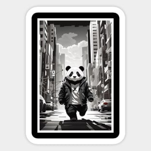 Panda in the Street Sticker